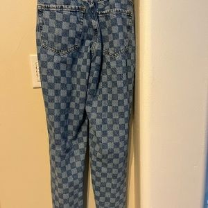 Vintage Checkered jeans, straight fit, high rise